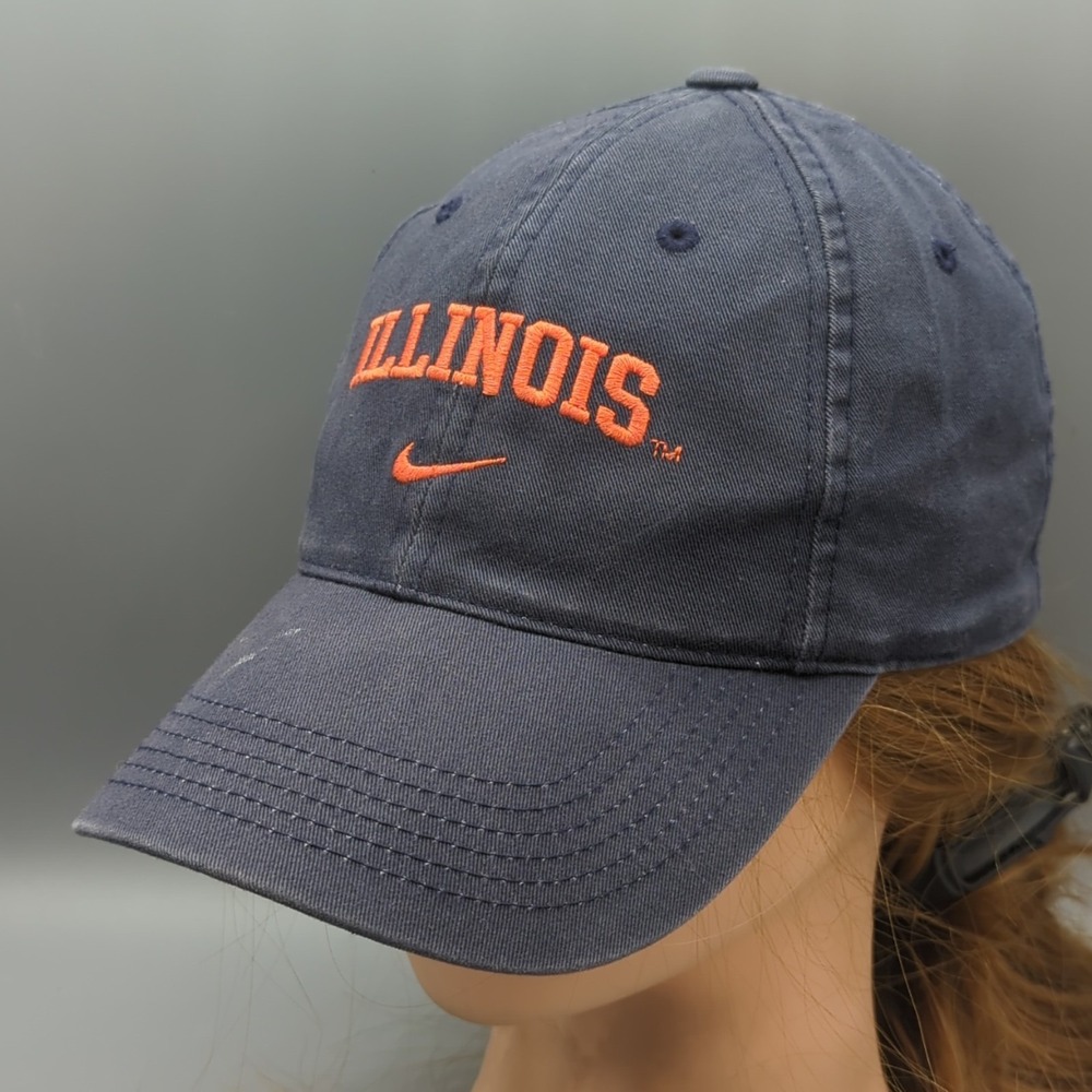 Illinois Fighting Illini Hat Cap Blue Nike Team Baseball Basketball NCAA OSFA